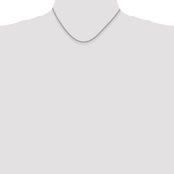 2mm Sterling Silver, Solid Curb Chain Necklace, 16 Inch - Picture 2 of 8